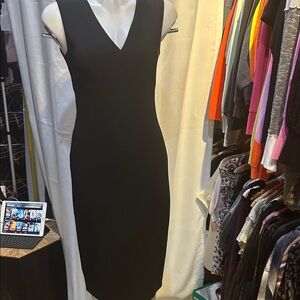 MaxMara Black V-Neck Midi Dress